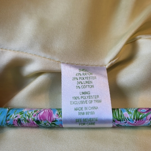 Lilly Pulitzer teal Blazer/jacket frayed raw edging detailing  A73 - Picture 4 of 10